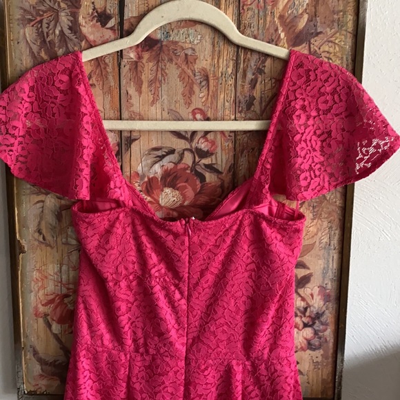NWOT REVOLVE BY THE WAY. HOT PINK LACE ROMPER S - Picture 14 of 16
